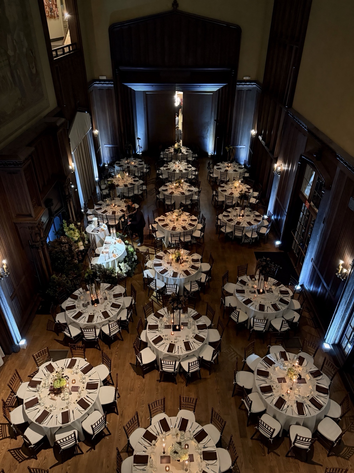Elegant reception venue prepared for guests